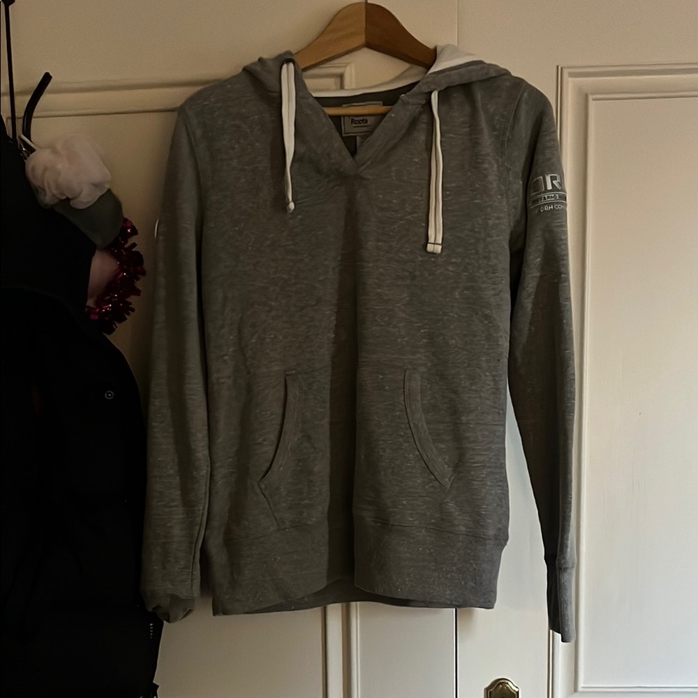 Gray Hoodie with White Accents